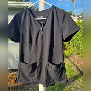 Womans gray scrub top